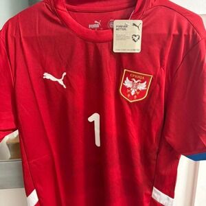 Puma Serbia Rajkovic 1 National Team Soccer Jersey Red Mens Large New NWT